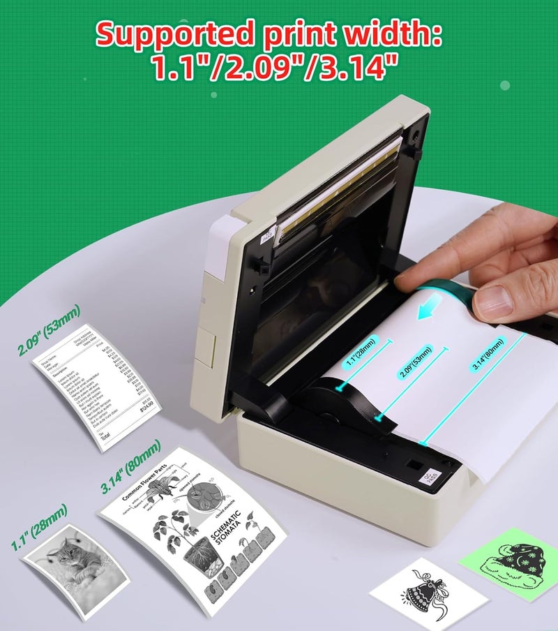 ARGBROW Sticker Printer Machine, X3 Mini Printer Print Pods Portable Thermal Inkless Sticker Maker, 2-3 Inch 300 DPI Bluetooth Pocket Printers for Smartphones, Notes, Journal, Photos, DIY, Kids Gift - Image 3